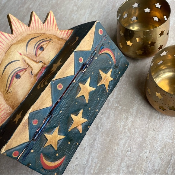 Celestial Stash Box and Votive Candle Holder set - Picture 4 of 5